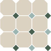 Top Cer Octagon New 4416 OCT18+13-B White OCTAGON 16/Green 18 + Turquoise 13 Dots 30x30 см Напольная плитка