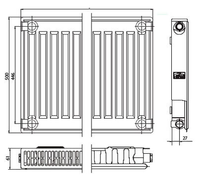 Kermi FKO 11 500х1800 панельный радиатор с боковым подключением