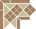 Top Cer Octagon Corner Lisbon-1 with 1 strip (Tr.03, Dots 04, Strips 04 21.5x21.5x15  угол