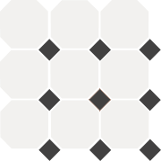 Top Cer Octagon White Octagon 16/Black Dots 14 30x30 Напольная плитка