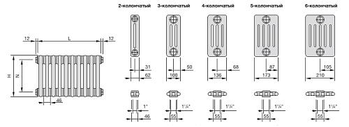 Zehnder Charleston 3180/10 секций №1270 3/4" RAL 9016 боковое подключение