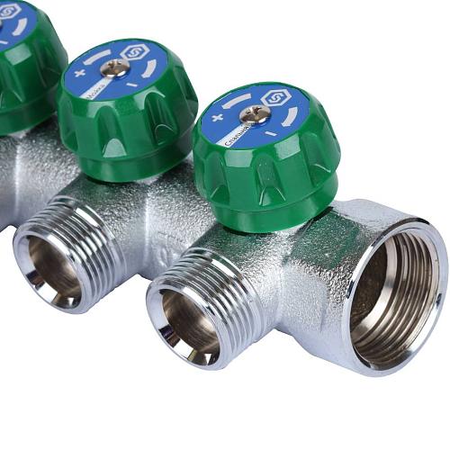 SMB-6850-013404 Stout Коллектор регулирующий 1", 4 отвода  3/4"ЕК