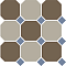Top Cer Octagon New 4429+01 OCT11-B Coffe Brown 29 Beige 01 OCTAGON/Blue Cobalt 11 Dots 30x30 см Напольная плитка