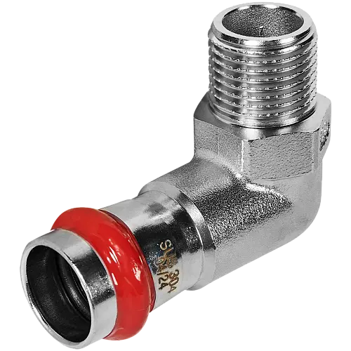 ROMMER Угольник-переходник ВПр-НР 18х1/2 из нержавеющей стали прессовой, арт. RSS-0010-001812