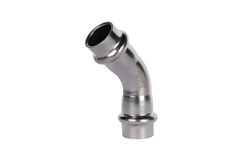 Rommer Угольник 45° ВПр-ВПр 15х15мм, из нержавеющей стали, прессовой, арт. RSS-0005-000015