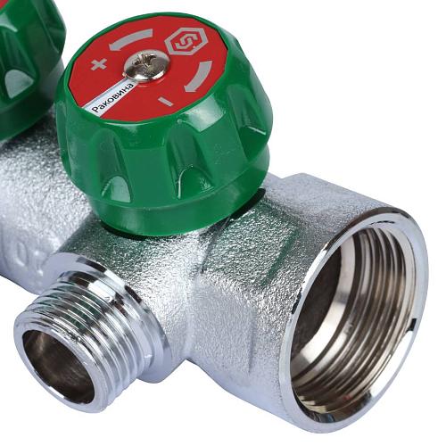 SMB-6849-011204 Stout Коллектор регулирующий 1", 4 отвода 1/2" (плоское уплотнение)