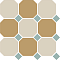 Top Cer Octagon New 4416+03 OCT13-B White 16 Yellow 03 OCTAGON/Turquoise 13 Dots 30x30 см Напольная плитка