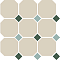 Top Cer Octagon New 4416 OCT18+13-B White OCTAGON 16/Green 18 + Turquoise 13 Dots 30x30 см Напольная плитка