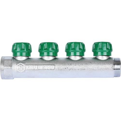 SMB-6849-011204 Stout Коллектор регулирующий 1", 4 отвода 1/2" (плоское уплотнение)