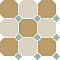 Top Cer Octagon New 4403+16 OCT13-A Yellow 03 White 16 OCTAGON/Turquoise 13 Dots 30x30 см Напольная плитка