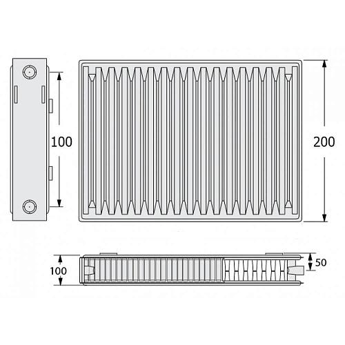 Kermi FKO 22 200x1200 панельный радиатор с боковым подключением