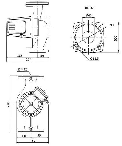 SHINHOO BASIC PRO 65-8F 1x230V Циркуляционный насос