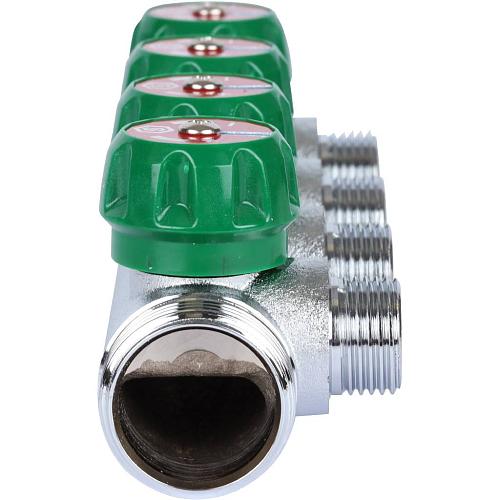 SMB-6849-011204 Stout Коллектор регулирующий 1", 4 отвода 1/2" (плоское уплотнение)