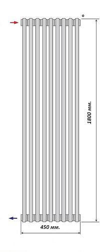 Purmo Delta Laserline AB 2180/9 секции боковое подключение