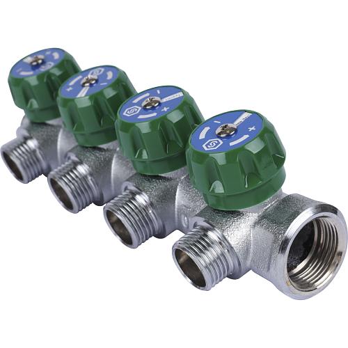 SMB-6849-341204 Stout Коллектор регулирующий 3/4", 4 отвода 1/2" (плоское уплотнение)